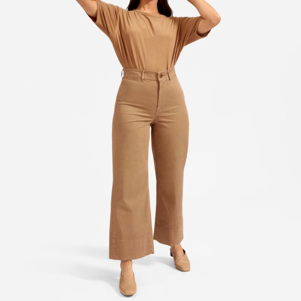Everlane Lightweight  Wide-Leg Crop Chino Pant